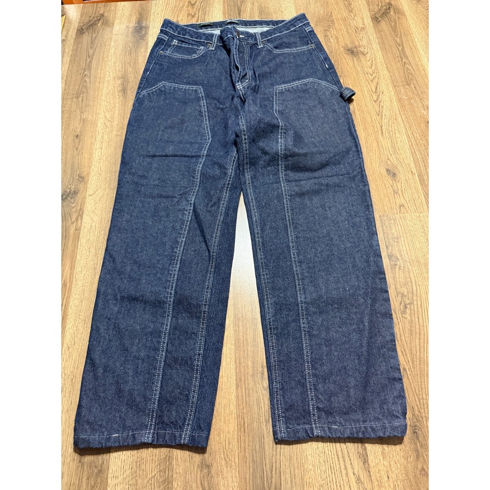 Wild Fable Jeans Women Sz 12 Blue Denim Jeans Cargo Carpenter High-Rise Straight